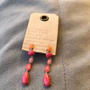 Anthropologie pink stone earrings